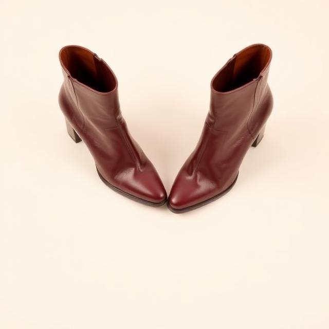 Burgundy heeled boots